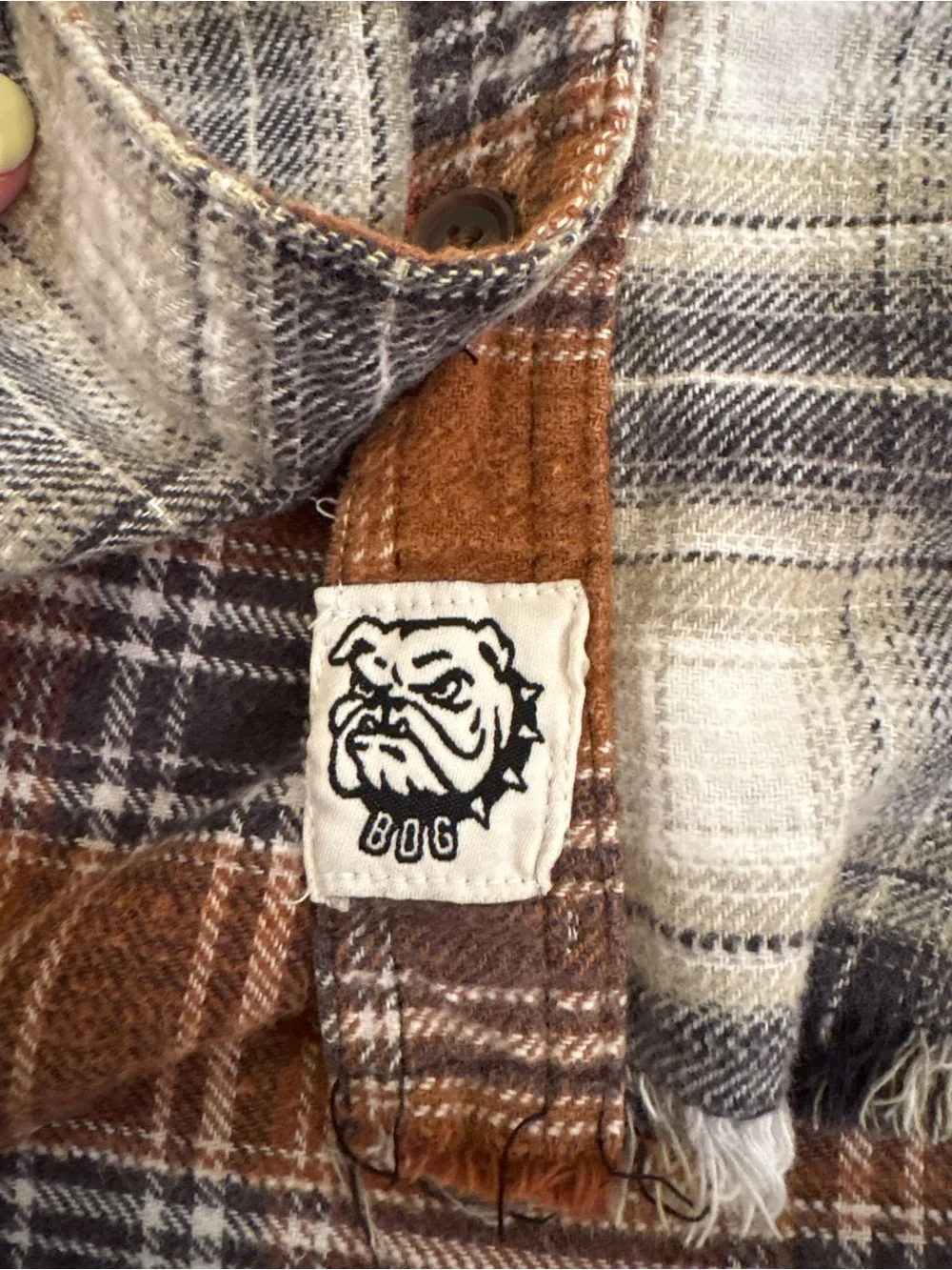 BDG Patchwork Plaid Button-Down Shirt - Brown/Green/White - Picture 3 of 5